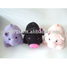 stuffed and plush piggy money saving box, animal coin bank